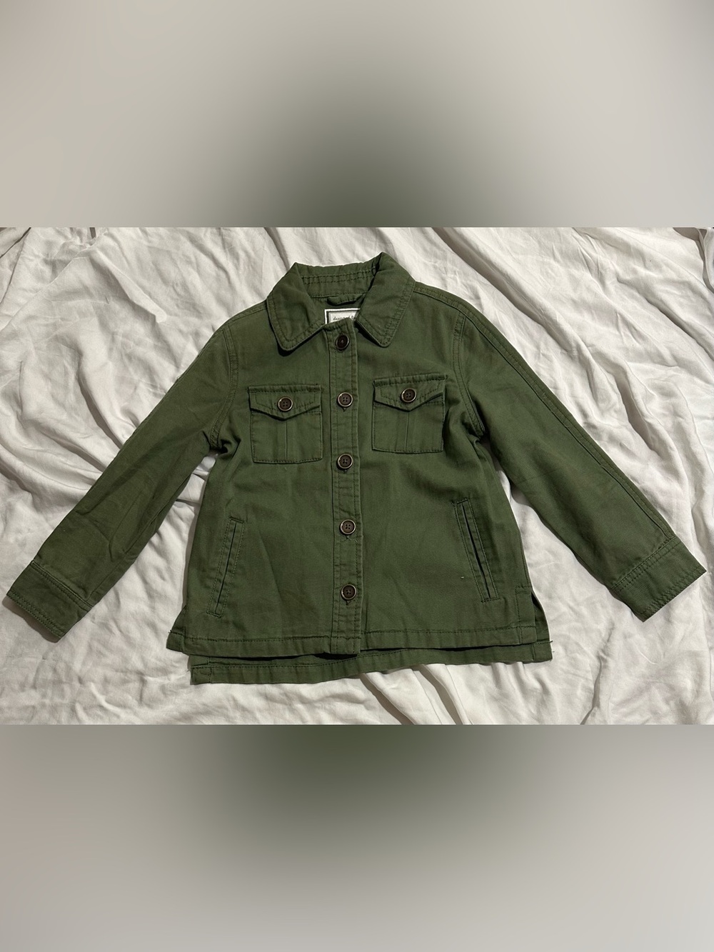 Gymboree Girls Olive Green Utility Shacket Jacket XS 4